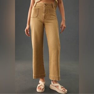 The Maeve Colette Denim Wide Leg Cropped Pant by Anthropologie -  Size 27.